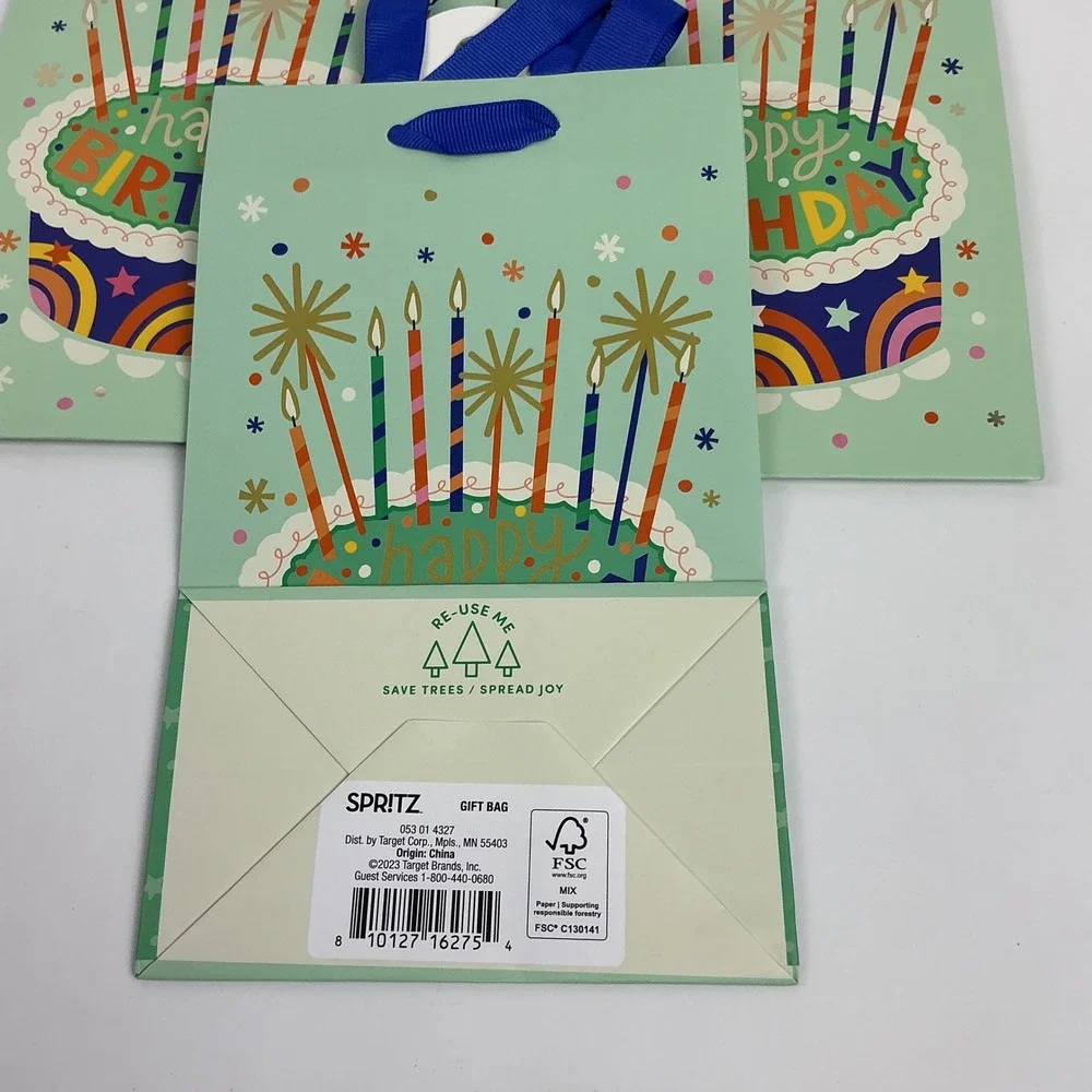 3‎ Bags Spritz Happy Birthday Gift Bags Cake Celebration Party Favors 8